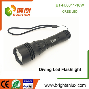 Factory Wholesale Powerful High Bright Aluminum Waterproof XML T6 1*18650 Best Cheap Diving long beam torch